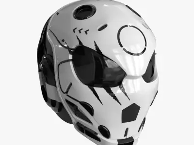 Bonehead Helmet Low-poly 3D model