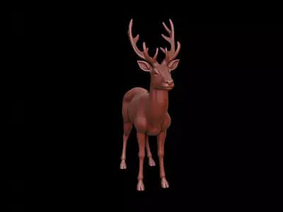 Deer Animal Sculpture 3D print model