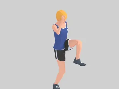 Run  Exercise Woman Animation Low-poly 3D model