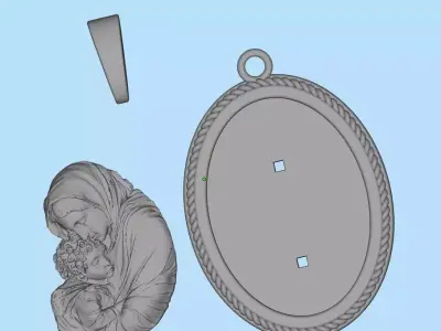 Mary with Christ pendant 3D print model