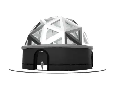 Geodesic Dome Pavilion Architectural Structure V1 3D model