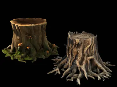 Tree Stump - free sample pack Free low-poly 3D model