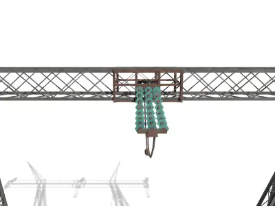 Electricity Pole 11 Low-poly 3D model