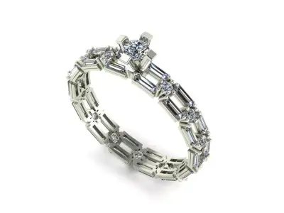 Women solitaire ring  set 3d 3D print model