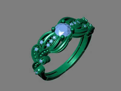 Rings for Women Womens Rings Stone Ring Ready STL 3DM Models  3D print model 13