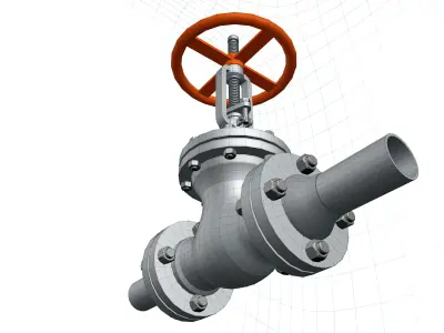 Gate valve ZKL 50 x 40 mm 3D model