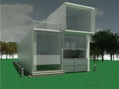 residential House 2BHK with shop 3D model