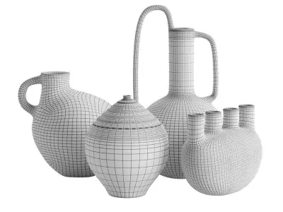 Decorative Clay Vases 3D model