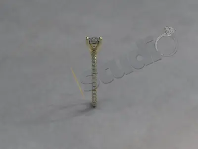 Solitaire diamond luxury engagement ring 3D print model