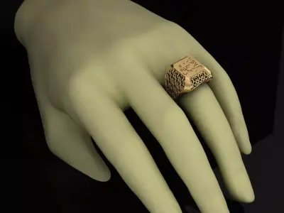 Ring Arabic Calligraphy Design 3D print model