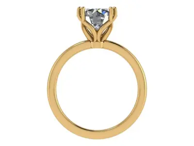 solitaire ring with twist criss cross head   3D print model