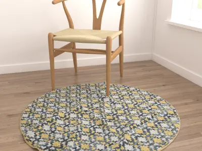 Round Rug Set 244 3D model