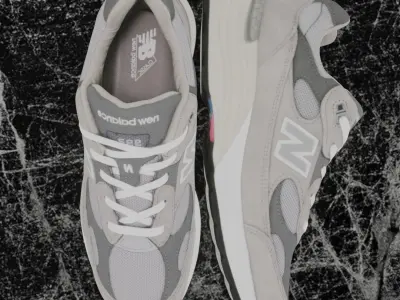 NEW BALANCE 992 GREY 3D SHOES Low-poly 3D model