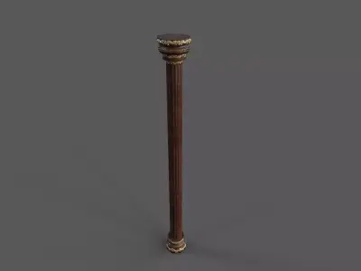 old wood column Low-poly 3D model