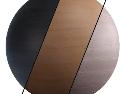 3 Wood Materials PBR 4k 3D model