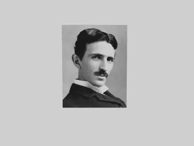 Nikola Tesla portrait Low-poly 3D model