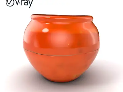 Rustic Clay Pot Handcrafted Design model pack Low-poly 3D model