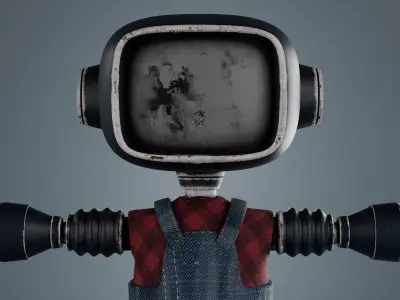 TV Head Robot Character 3D model