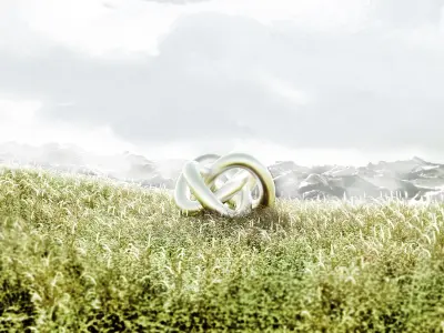 Super Torus Knot Sculpture Low-poly 3D model