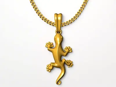 lizard pendant charms - one inch pendant 3D print model