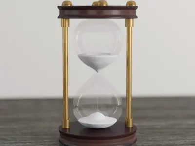 Gold Mahogany Karn Sand Timer Hourglass 3D model