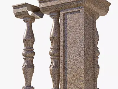 balusters three columns 3D model