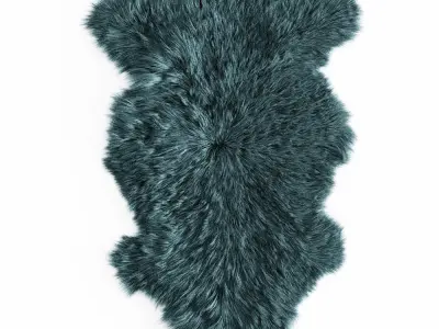 Bedside Sheepskin Rug 03 3D model