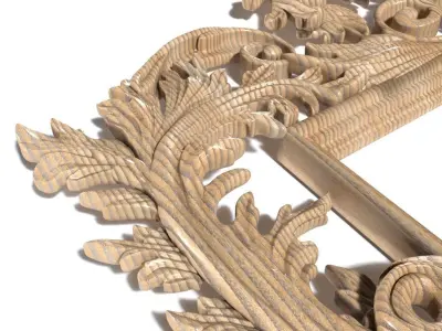 Frame-007 ornately carved wooden frame 3D model