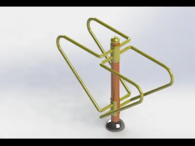 A variety of community fitness equipment model diagram 3D model