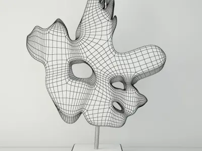 Teak Wood Table Top Decoration 3D model