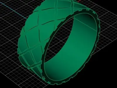 Luxury Golden Men Ring 3D print model