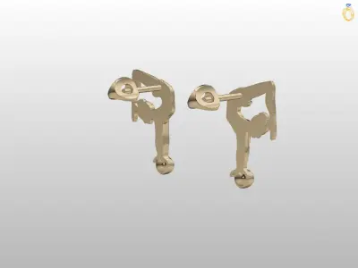 Earrings Gymnastic girl 3D print model