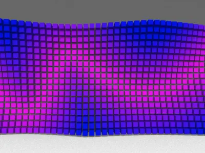 Parametric Magenta and Navy Blue Colored Wall Decoration 3D model