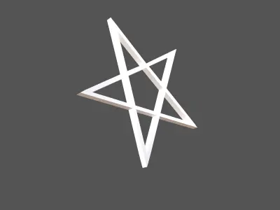 Inverted Pentagram Symbol v1 002 Low-poly 3D model