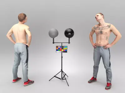 Young sporty man doing workout 404 Low-poly 3D model