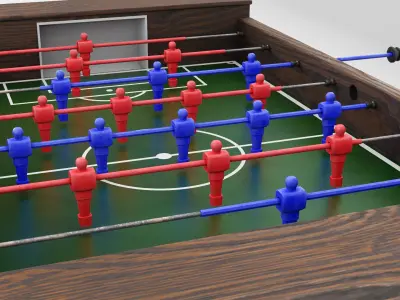 Vintage Foosball Table 3D model