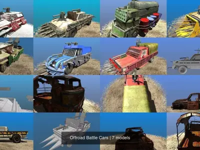 Offroad Battle Cars 3D Model Pack