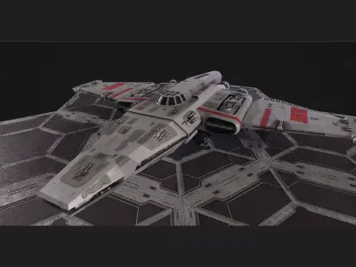 Rebel special forces star ship Low-poly 3D model