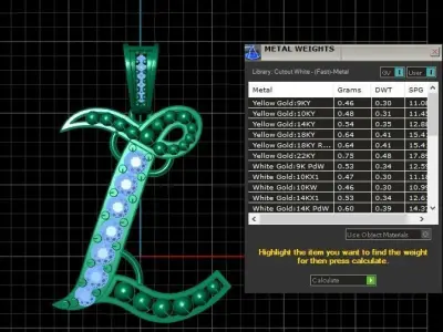 PRECIOUS ALPHABET L PENDANT 3D PRINTABLE MODEL 3D print model