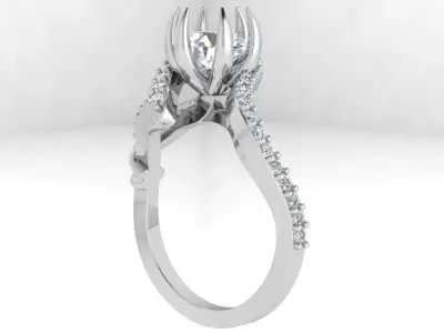 Round Diamond Twisted Ring 4368 3D print model