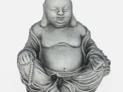 Smiling buddha Low-poly 3D model