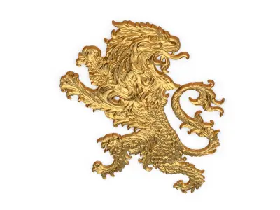 Heraldry Lion 01 3D print model