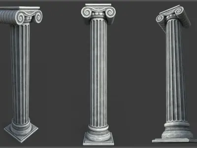 Ionic Roman Column Low-poly 3D model