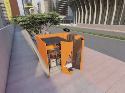 Modern Kiosk Design 3D model