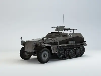 Low Poly  Schutzenpanzerwagen SdKfz 250 1 Low-poly 3D model