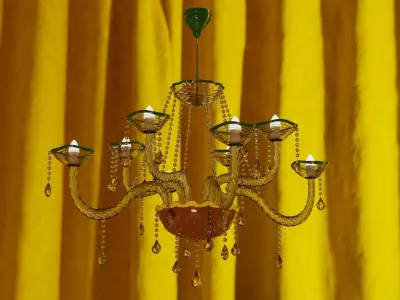 Chandelier with Kazakh ornament 3D model