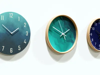Simple Clocks pack Free low-poly 3D model