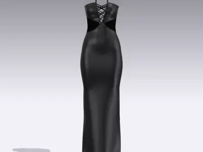 LEATHER DRESS BLACK 3D model