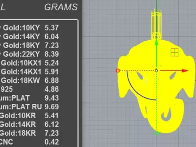 Luxury Diamond Ganesha Pendant Necklace 3D print model