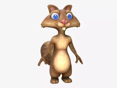 Cartoon Squirrel Low-poly 3D model